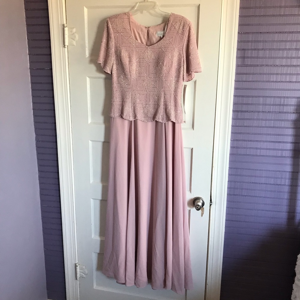 NEW Night Scene Blush Pink Long Dress Size M